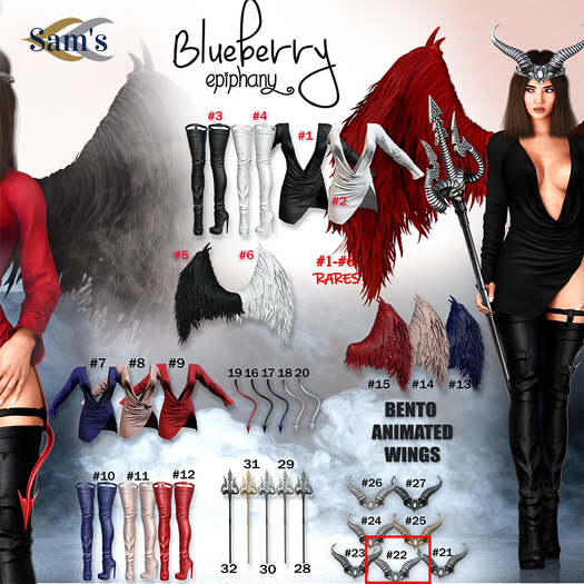 #22 Blueberry - Lillith - Head Dress - Common - #2 *M*