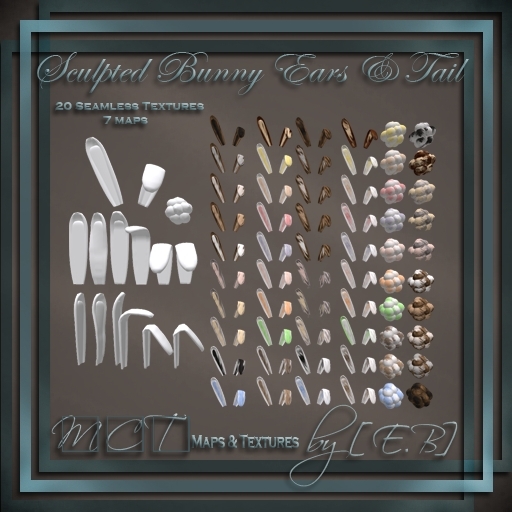 [E.B] Sculpted Bunny Ears & Tail - Full Permission With Maps & Textures v1.0