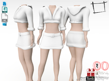 Dae Obj FBX Fur Trim Hooded Crop Top Slink, Belleza, Maitreya, Tonic