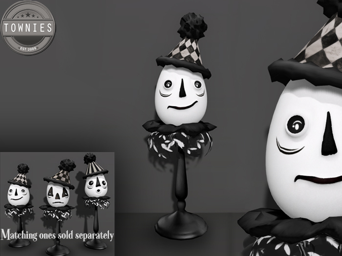 Townies Mesh Whimsical BW Pumpkin Clown 3