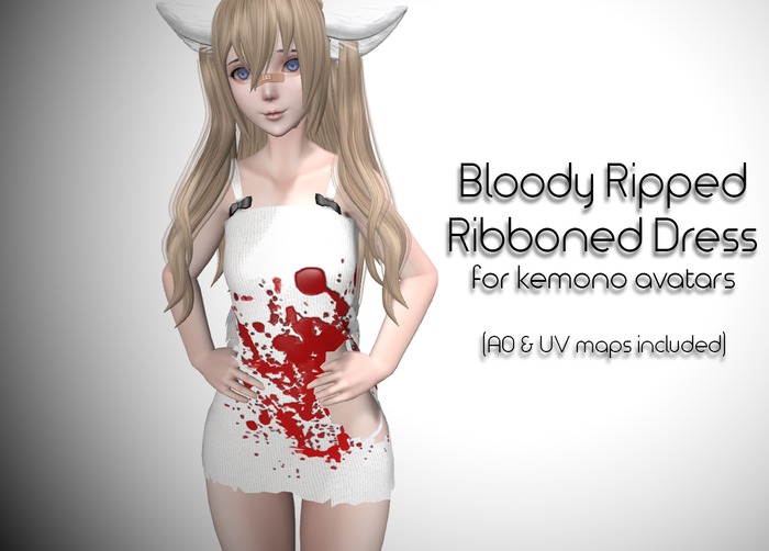 Kemono Bloody Ripped Ribboned Dress