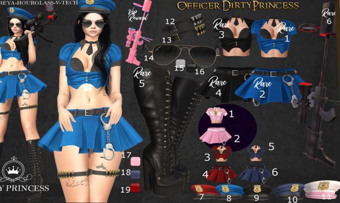 DIRTY PRINCESS- Officer Dirty Princess Top- Maitreya COMMON 3