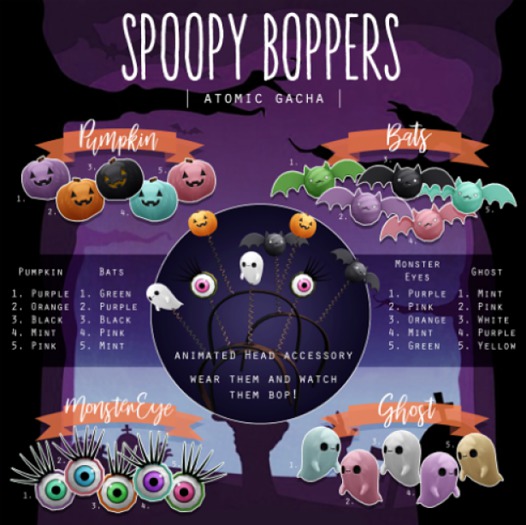 [Atomic] Gacha // Spoopy Boppers - Pumpkin (Pink)