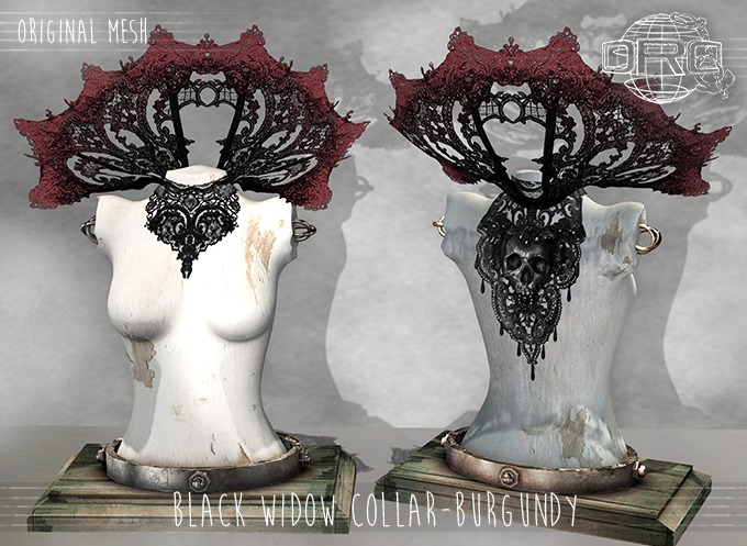 -DRD- Black Widow Collar - Burgundy (add)