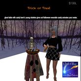 Ghost Table with candybowl & skeleton candy giver Crate