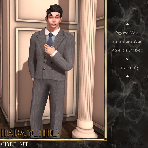 Maraschino - Clyde Suit - Grey Pinstripe