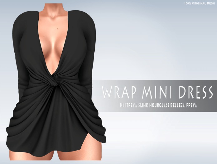 iS Wrap Mini Dress BLACK