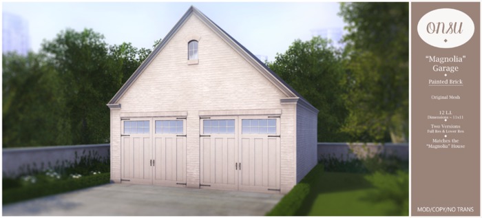 Onsu ~ "Magnolia" Garage ~ Painted Brick