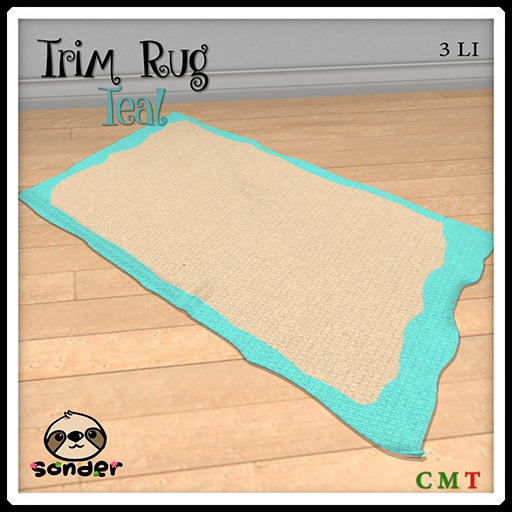 [-sonder-] Sloth Rug - Teal Trim