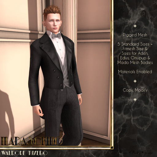 Maraschino - Waldorf Tuxedo - Pinstripe Grey