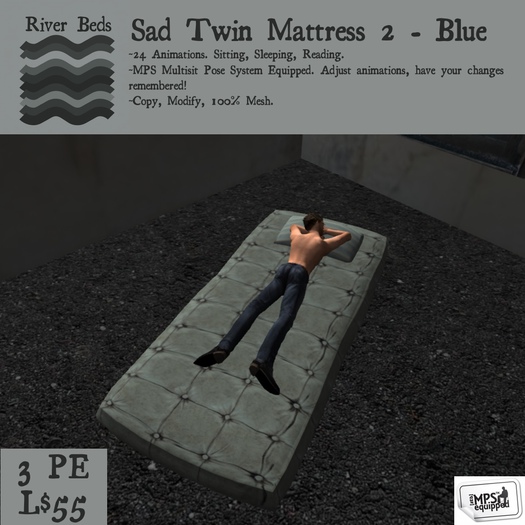 Sad Twin Mattress 2 - Blue
