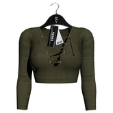 Emery Britney Lace-up Top Olive