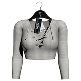 Emery Britney Lace-up Top Off-White