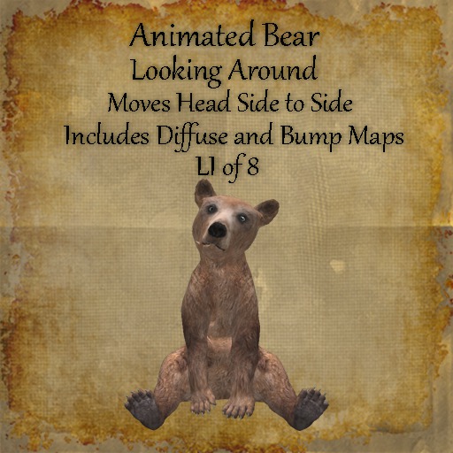 Second Life Marketplace - Bad Katz Animated Looking Around Bear Cub