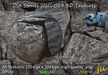 JU Old Stones Wall 019 3D Textures Full Perm