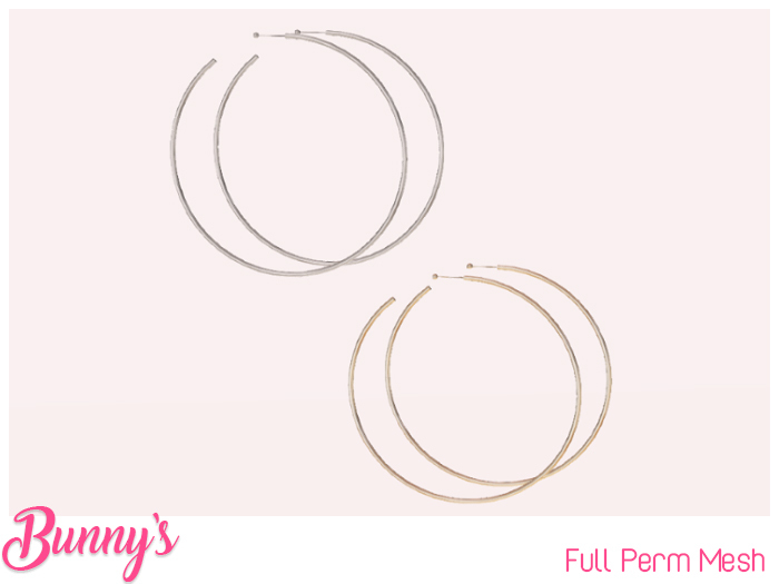 Bunny's Thin Hoop Earrings (Full Perm Mesh)