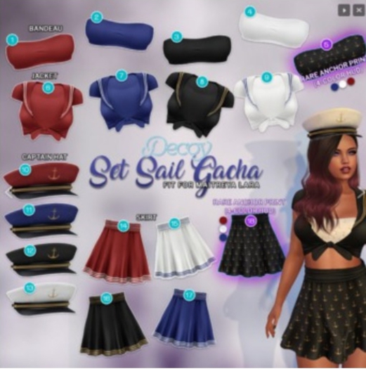 Decoy - Set Sail Gacha: #5 Bandeau Anchor RARE MAITREYA