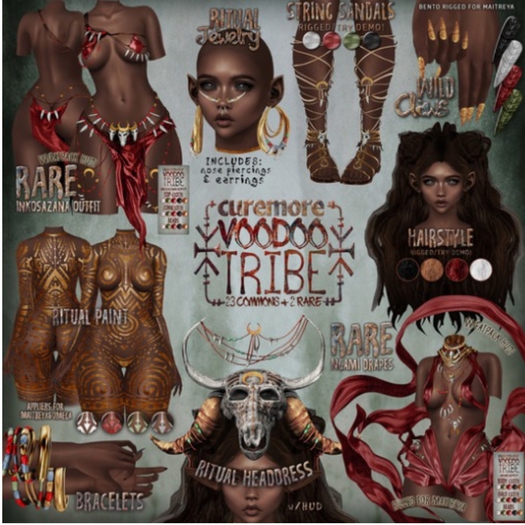 CUREMORE / Voodoo Tribe / String Sandals / RED