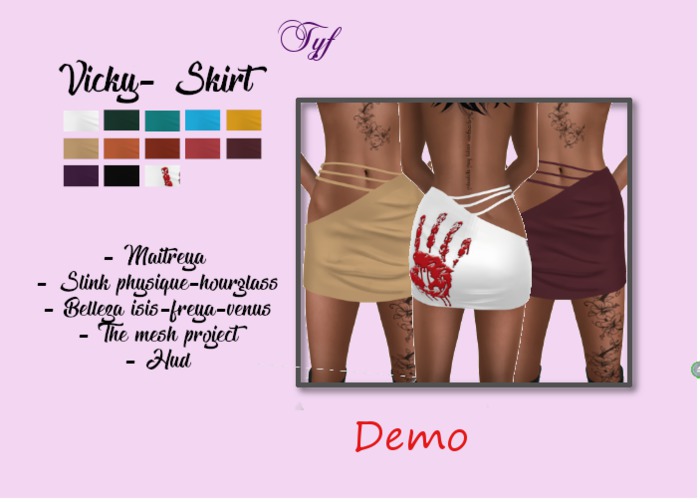 [TYF] Vicky - skirt - slink/maitreya/TMP/belleza -HUD DEMO