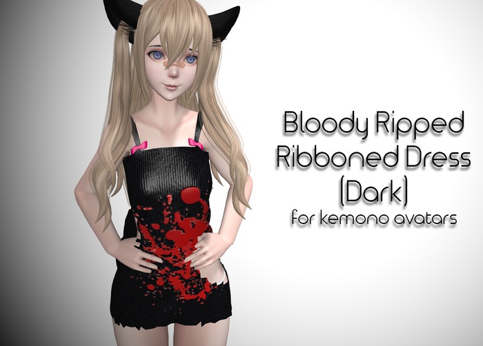 Kemono Bloody Ripped Ribboned Dress (Dark)