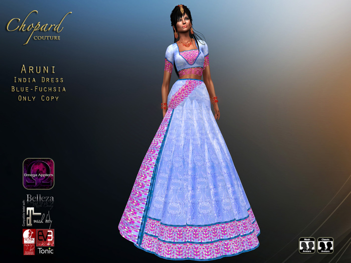 *Chopard Couture* Aruni - India Dress Blue-Fuchsia (OMEGA)