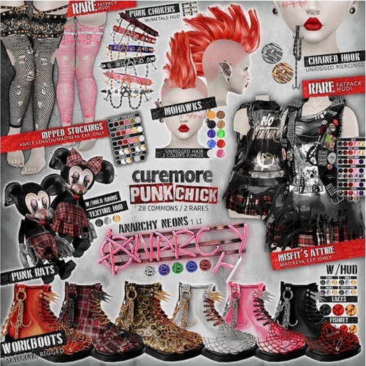 CUREMORE / Punk Chick / Chained Hook / BLACK