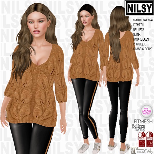 KNIT TOP AND PANTS,maitreya,fitmesh,slink,belleza