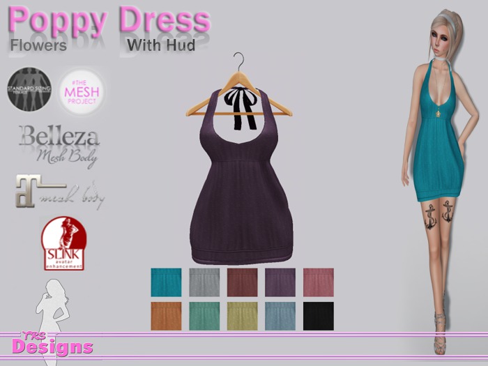 Poppy Dress With Hud Flowers