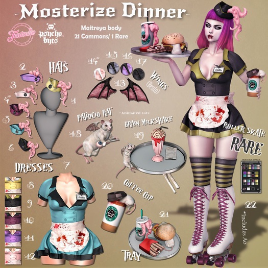 Tentacio &.{PSYCHO:Byts}.Mosterize dinner. 16 wings purple