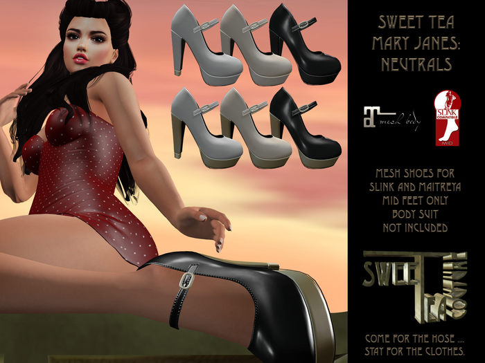 Sweet Tea Mid Mary Janes Neutrals