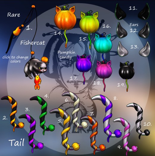 10.Yokai - Neko - Tail (white\black)