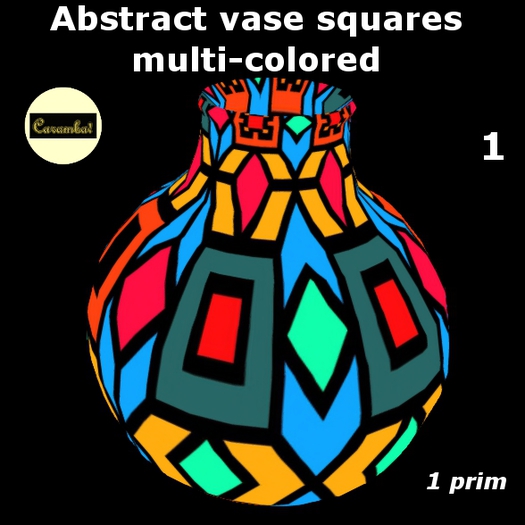 abstract vase squares multi-colored - model 1