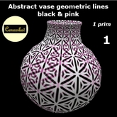 abstract vase geometric lines black & pink - model 1