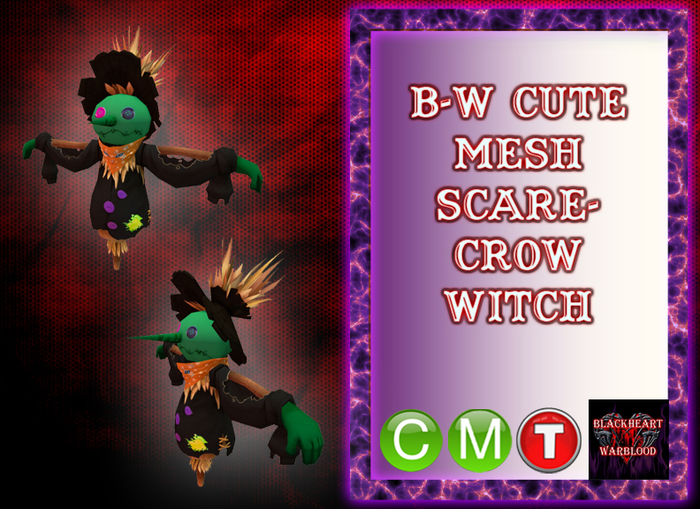 B-W Cute Scarecrow Witch