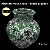 abstract vase cross black & green - model 2