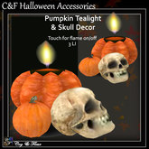 C&F Halloween Candles - Tealight & Skull