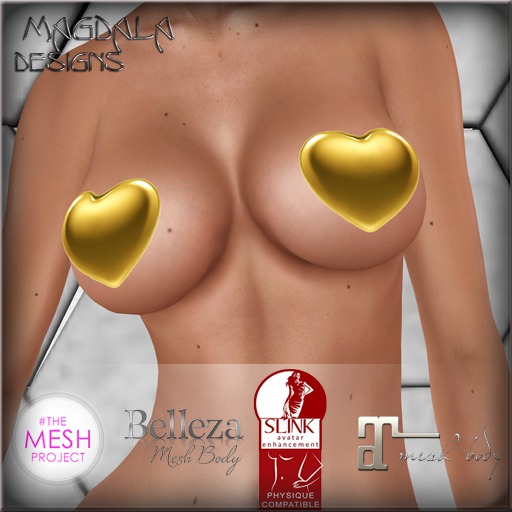 *MD* Golden Heart Rigged-Pasties