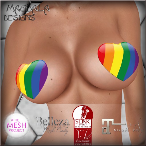 *MD* Rainbow Heart Rigged-Pasties
