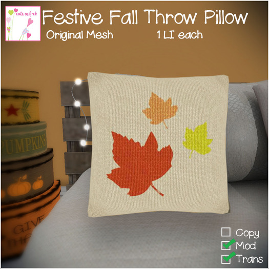 ::cute as f*ck:: [Festive Fall Pillow - Leaves]