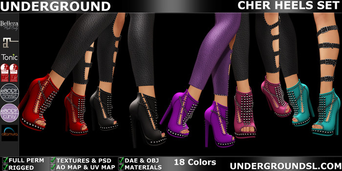 (UG Delivery Hud) - Cher Heels Set Fit
