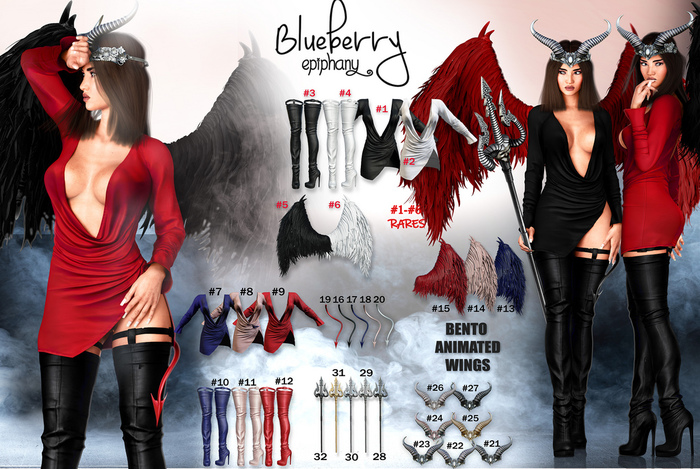 #14 Blueberry - Lillith - Wings - Common - Nude *M*