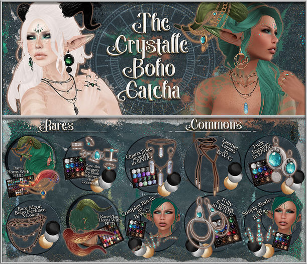 :[P]:- Crystalle Boho Gatcha:// Bea Rings Goldenesque RARE