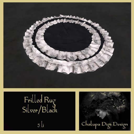Frilled Rug Silver/Black
