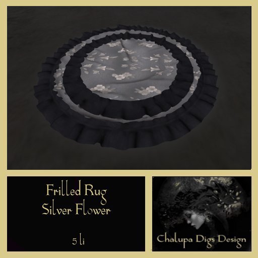 Frilled Rug Silver Flower 