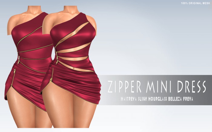 iS Zipper Mini Dress ROSE