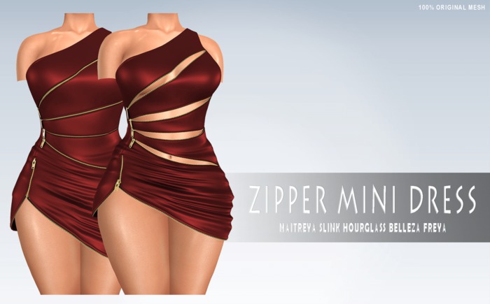 iS Zipper Mini Dress RED