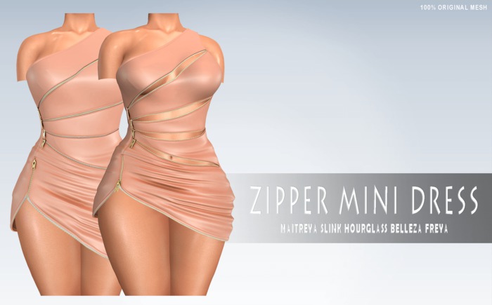 iS Zipper Mini Dress PEACH