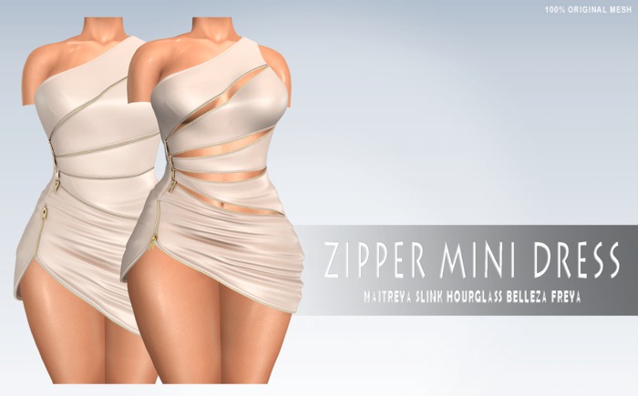 iS Zipper Mini Dress NUDE