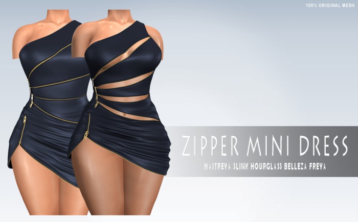 iS Zipper Mini Dress NAVY