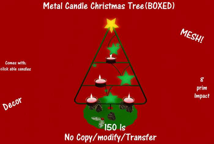 Metal Candle Christmas Tree(BOXED)